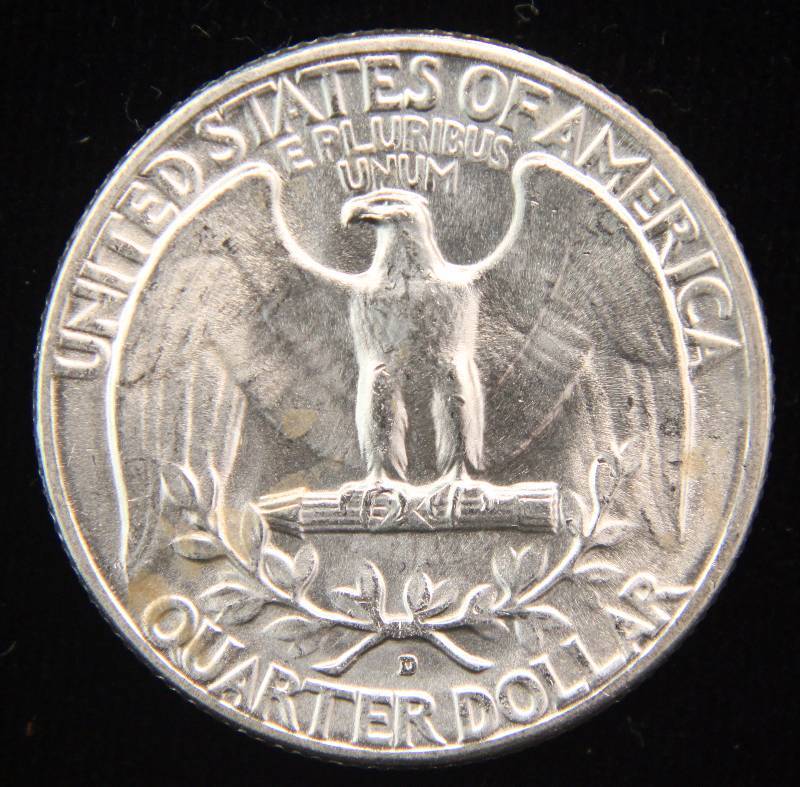 1952-D WASHINGTON SILVER QUARTER BU UNC