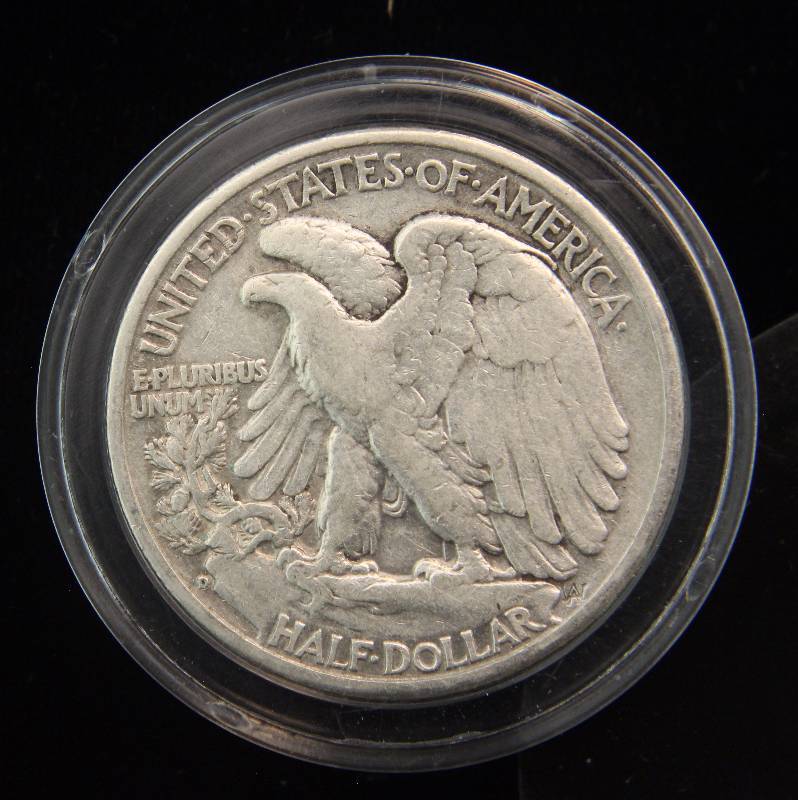 1942-D WALKING LIBERTY SILVER HALF DOLLAR IN AIRTITE HOLDER