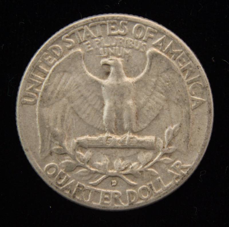1954-D WASHINGTON SILVER QUARTER XF