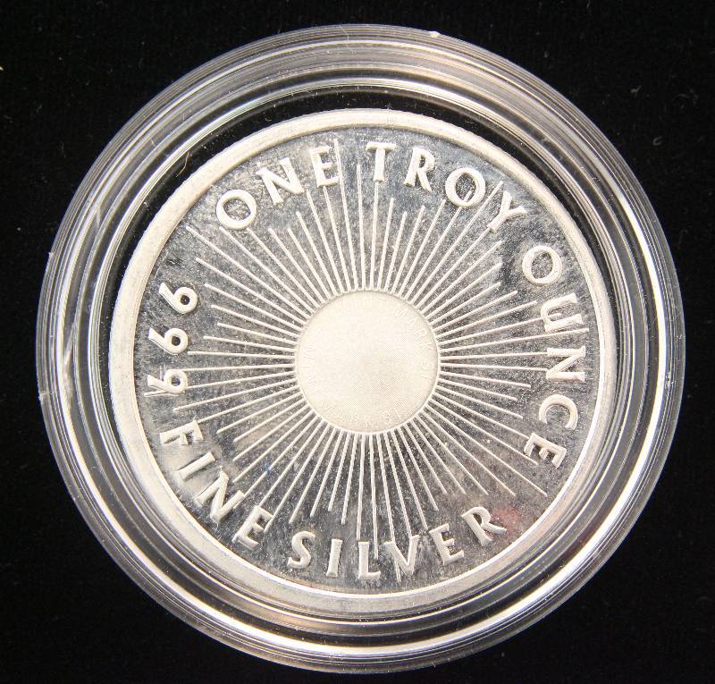 1 TROY OZ. .999 FINE SILVER SUNSHINE MINTING IN AIRTITE HOLDER