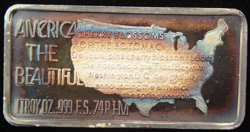 1 TROY OZ. .999 FINE SILVER AMERICA THE BEAUTIFUL WASHINGTON DC