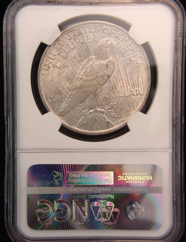 1922 PEACE SILVER DOLLAR MS62 NGC