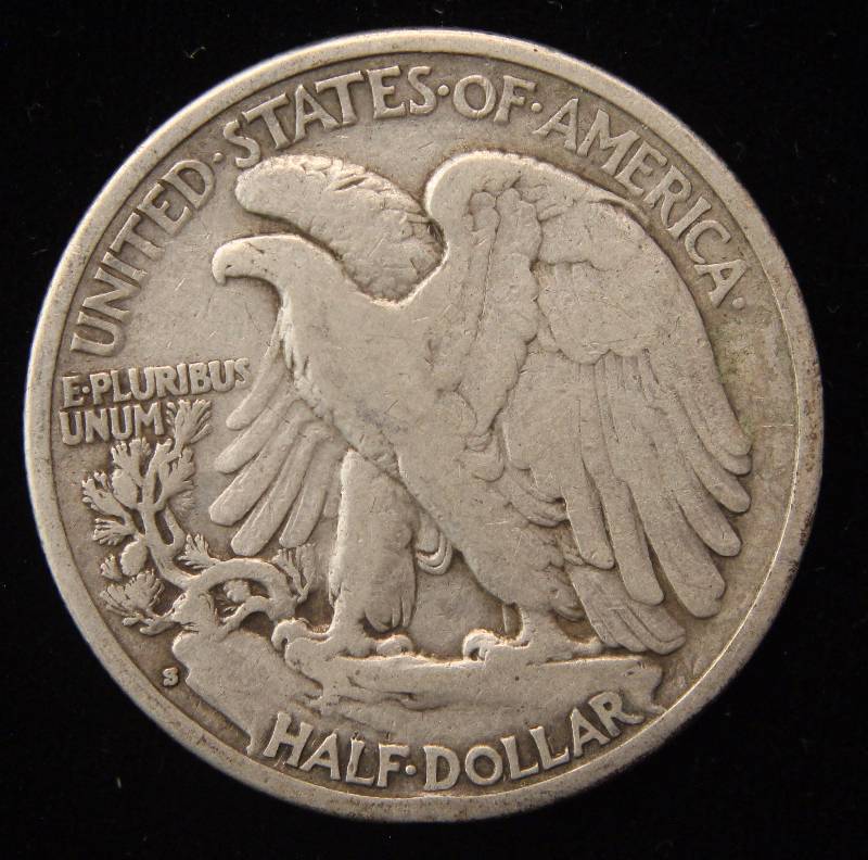 1929-S WALKING LIBERTY SILVER HALF DOLLAR