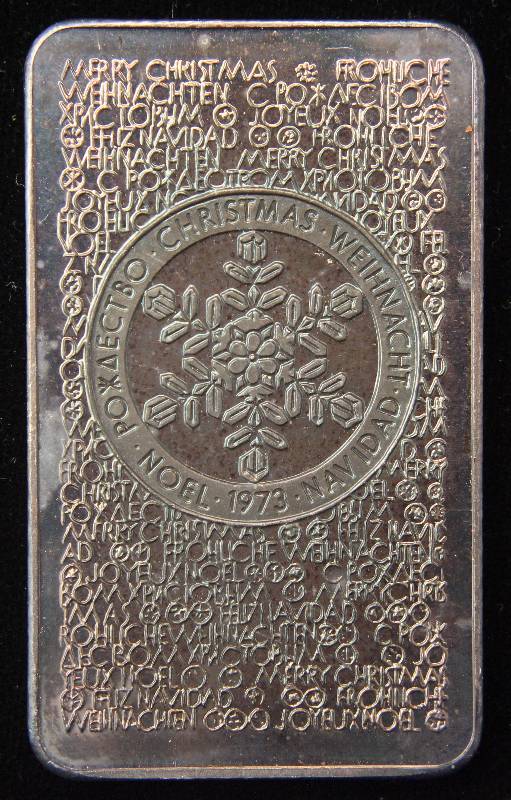 1 TROY OZ. .999 FINE SILVER BAR 1973 ONE WORLD ONE WISH