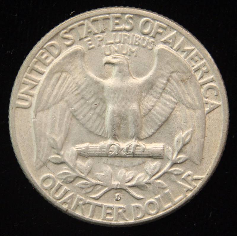 1960-D WASHINGTON SILVER QUARTER AU