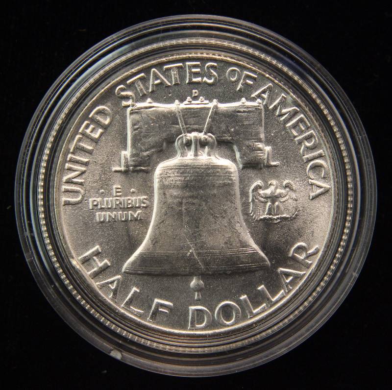 1960-D FRANKLIN SILVER HALF DOLLAR BU IN AIRTITE HOLDER