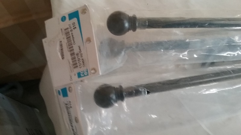 3x Black Curtain Rods