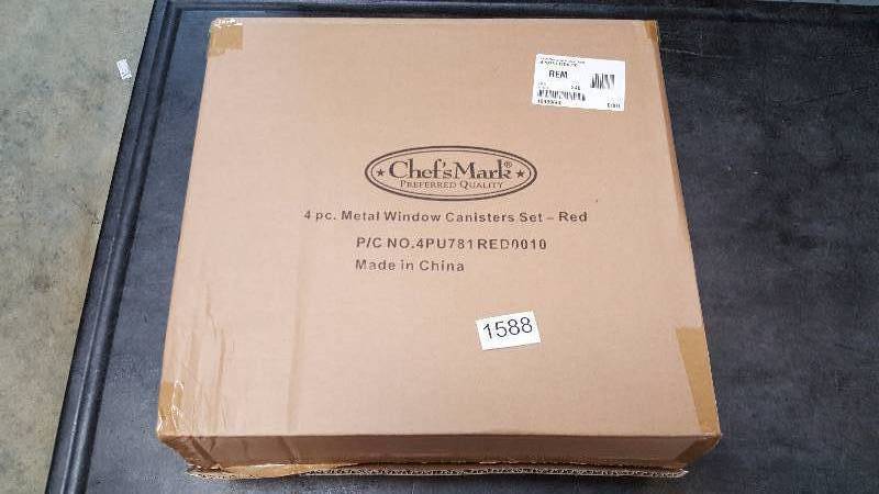 Chefs Mark Metal Canisters with Glass Windows Set of 4