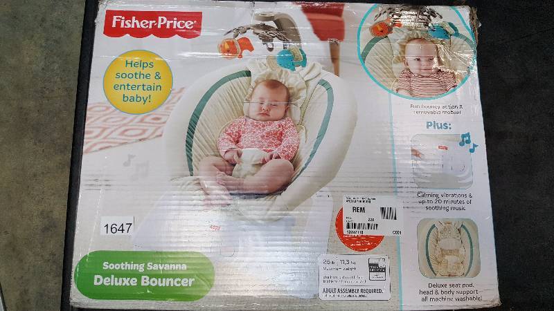 fisher price deluxe bouncer soothing savanna