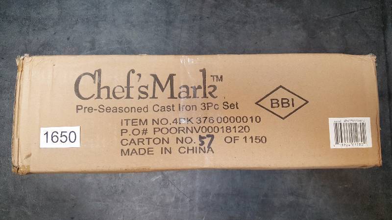 Chefs Mark 3-Pc. Pre-Seasoned Cast Iron Essential Pan Set