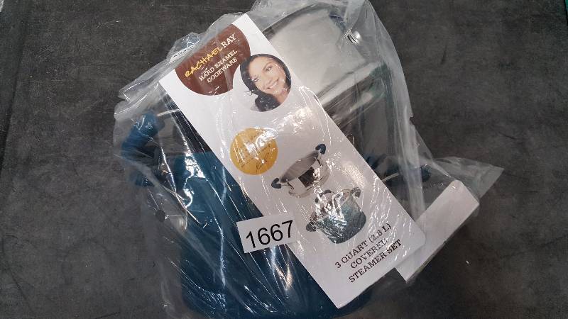 Rachael Ray Nonstick Sauce Pot And Steamer Insert Set 3-Quart Marine Blue Gradient