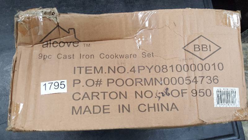 alcove 9-Pc. Unseasoned Cast Iron Cookware Set