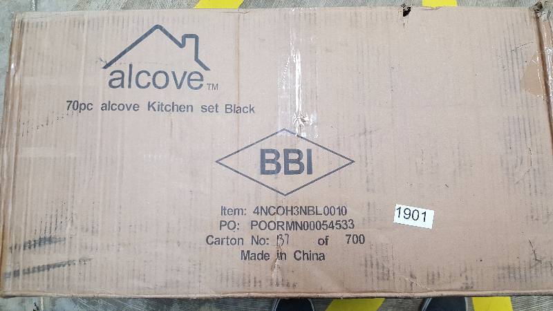alcove 70-Pc. Kitchen in a Box - Black