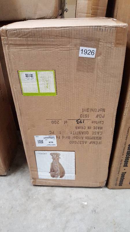 lot 1926 image: Northlight Seasonal 20 Heavenly Gardens Distressed Ivory Cherub Angel Bird Feeder Outdoor Patio Garden Statue