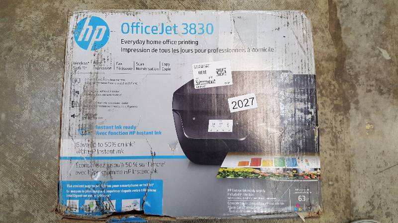 lot 2027 image: HP OfficeJet 3830 All-in-One Thermal Inkjet Printer with Wi-Fi