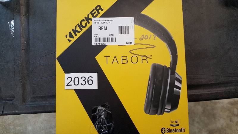lot 2036 image: Kicker Tabor Bluetooth Wireless Over-Ear Headphones