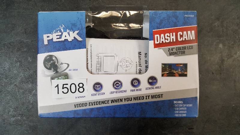 lot 1508 image: PEAK Dash Cam with 2.4 Color LCD Screen