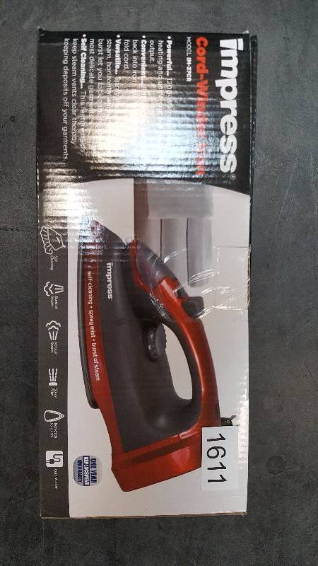 lot 1611 image: Impress 1200 Watt Cord-Winder Iron