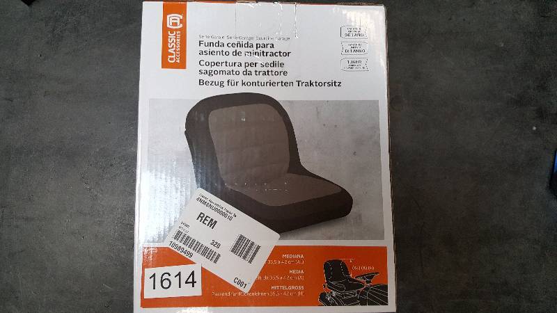 lot 1614 image: Classic Accessories Tractor Seat Cover - Medium, BlackGray