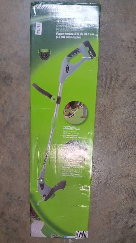 lot 1634 image: Earthwise 12 18V NiCad Cordless Grass TrimmerEdger