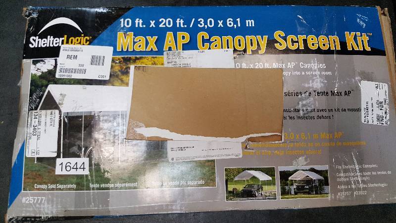 lot 1644 image: ShelterLogic Screen Enclosure Kit for 10 x 20 Canopy 