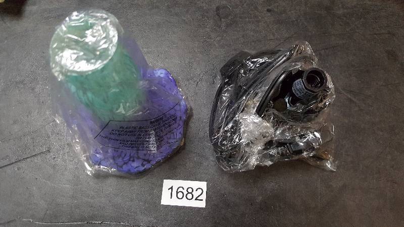 lot 1682 image: River of Goods Handpainted Glass Lily Lamp with Hummingbird Base - PurpleLight Blue