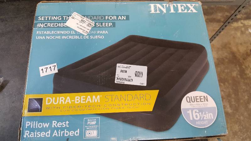lot 1717 image: Intex Fiber-Tech Pillow-Rest Raised 16-12 Airbed - Queen