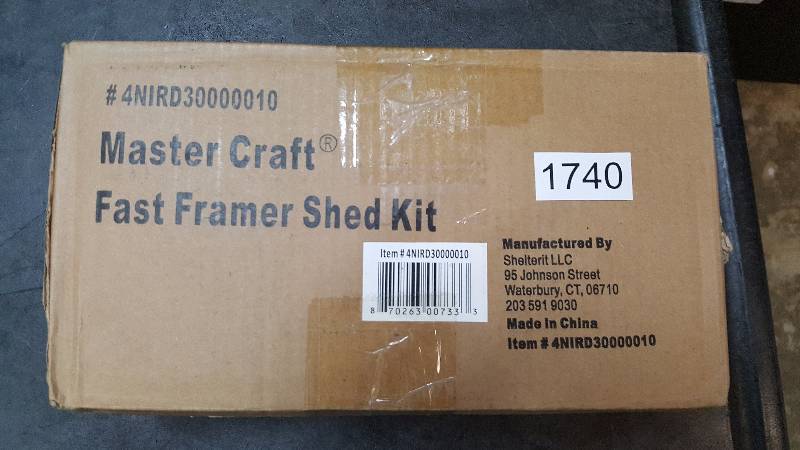 lot 1740 image: Instant Framer Storage Shed framing Kit (frame hardware only)