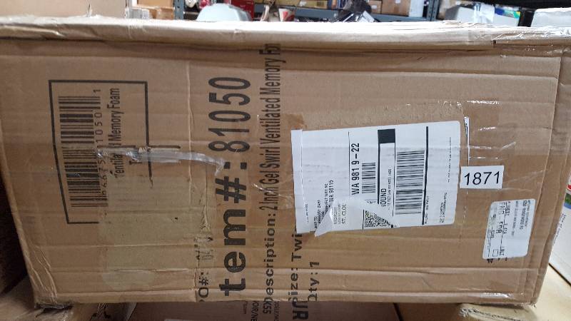 lot 1871 image: SensorPEDIC Gel Swirl 2 Ventilated Memory Foam Mattress Topper&nbspWhite Twin