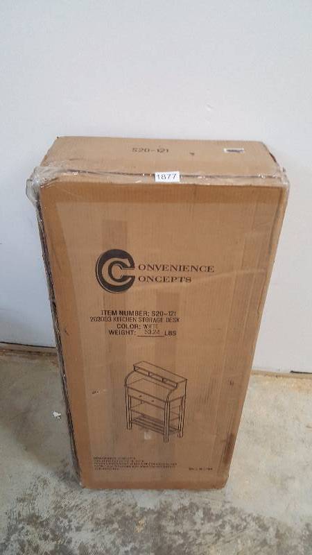 lot 1877 image: Convenience Concepts OfficeKitchen Storage Desk&nbspWhite