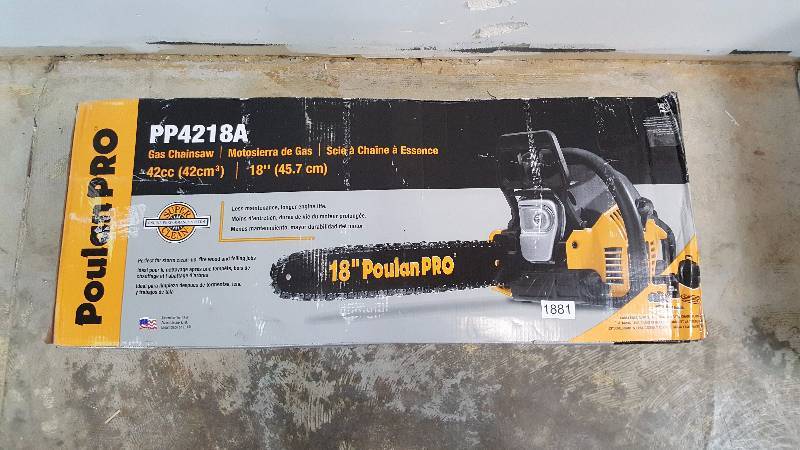 lot 1881 image: Poulan Pro 18 Gas Chainsaw with Case
