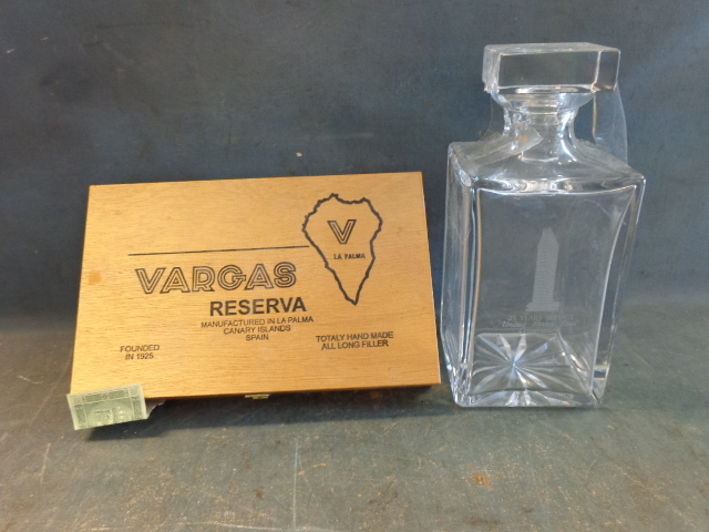 lot 87 image: Glass Decanter and Cigars