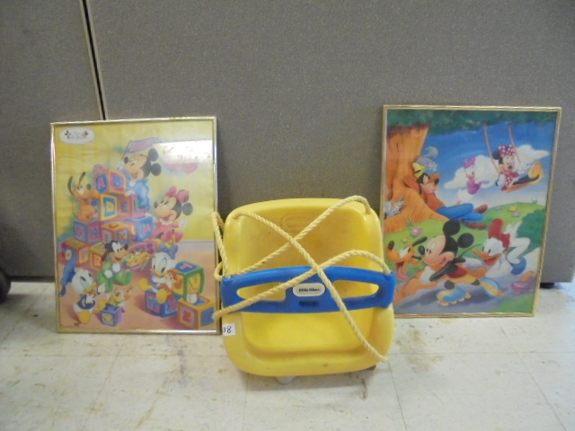 lot 108 image: Child Swing and Disney Pictures