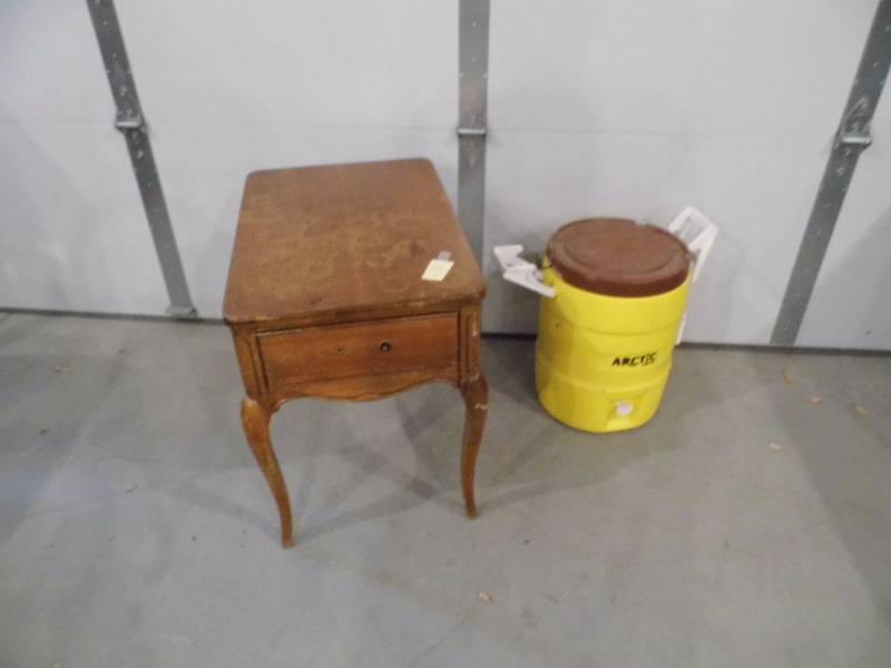 End Table - Beverage Dispenser - CD Rack