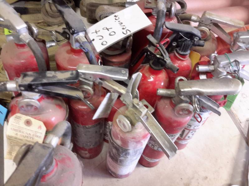 Lot of Fire extinguishers� Please inspect