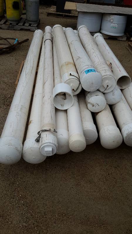 Lot of PVC storage containers.. All Approx 8 ft long