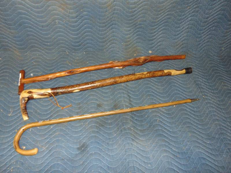 lot 43 image: (3) Wooden Canes