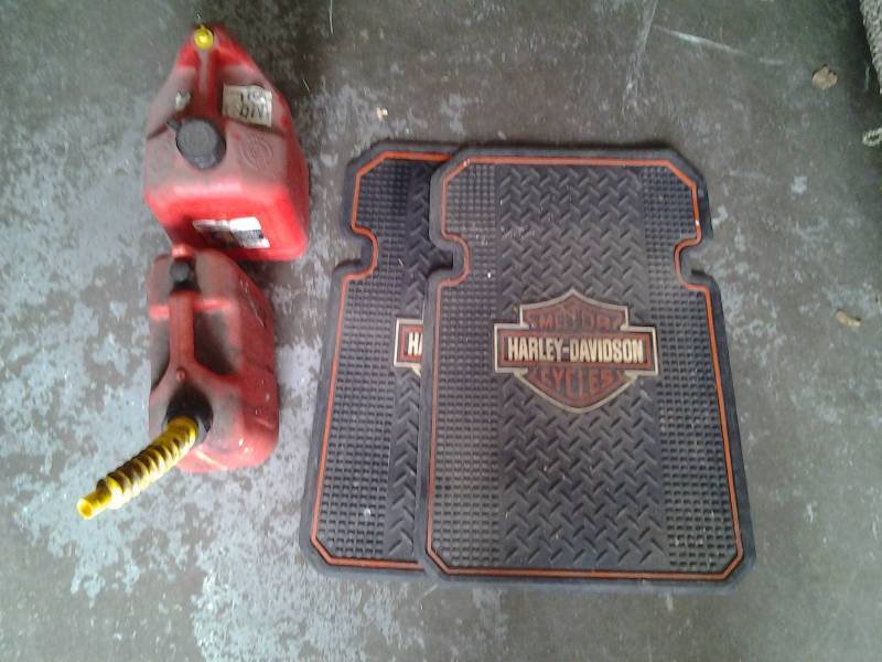 lot 67 image: Pair Of Harley Davidson Rubber Floor Mats, 2-Gas Cans