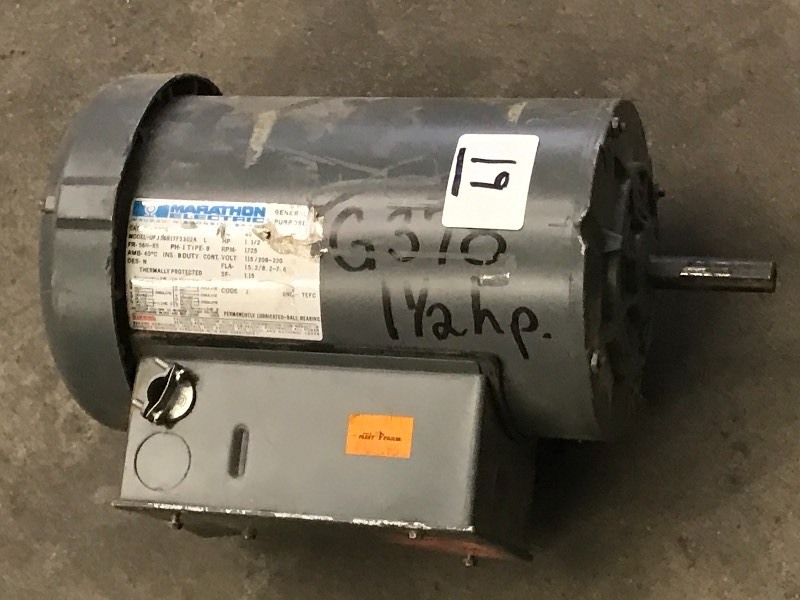 lot 19 image: Marathon 1.5HP Single Phase Electri...