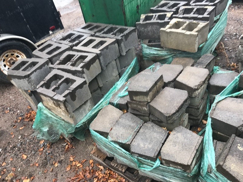 lot 2 image: (6) Pallets Of Assorted Retaining W...