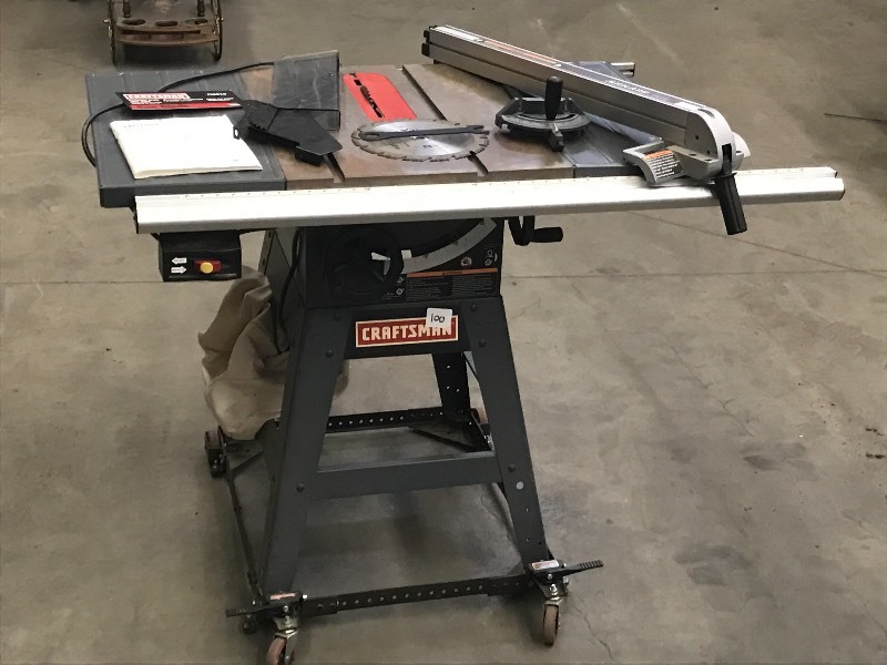 lot 100 image: Craftsman Tablesaw With Extended Ta...