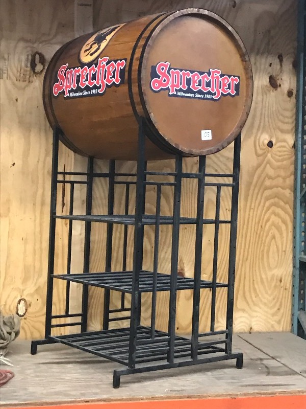 lot 105 image: Sprecker Barrel & Stand Advertiseme...