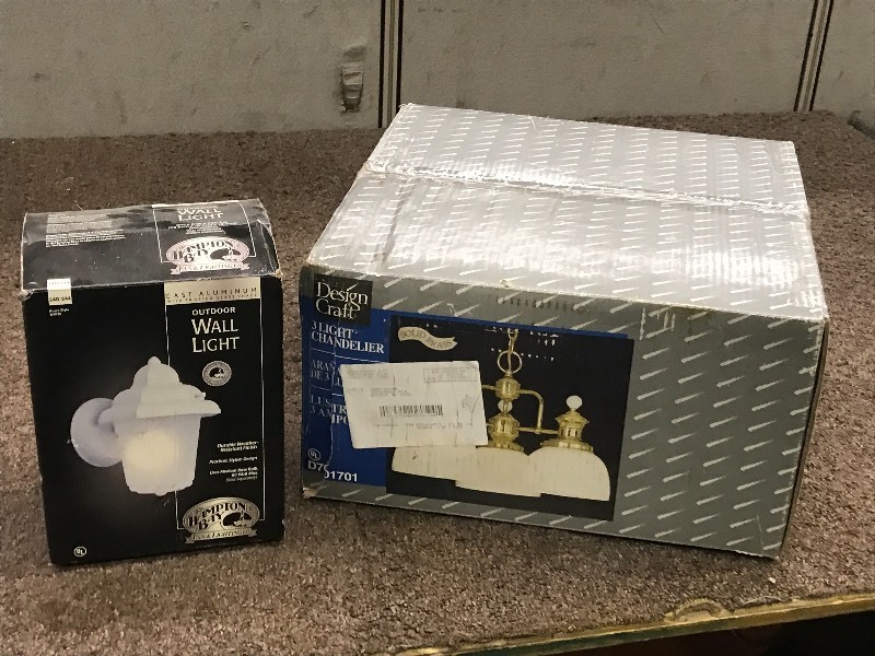 lot 111 image: Lot Of New Outdoor Wall Light & 3-...