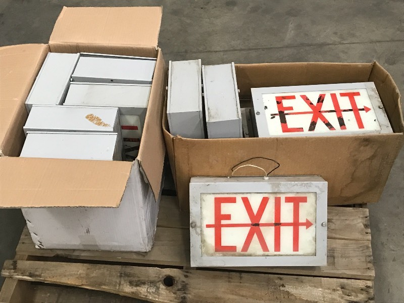 lot 112 image: Large Lot Of Commercial Exit Signs ...