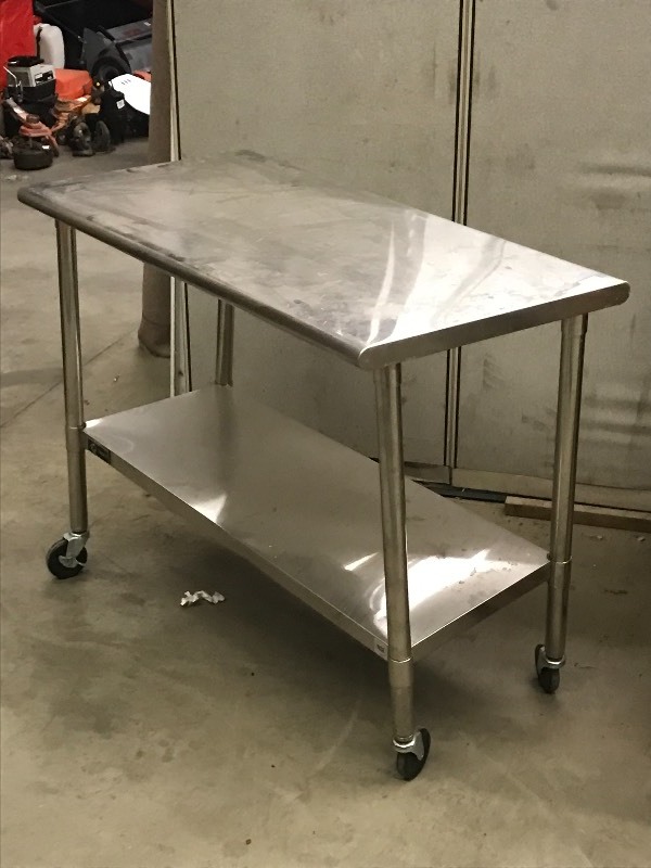 lot 119 image: 48 Aluminum Rolling Table ...