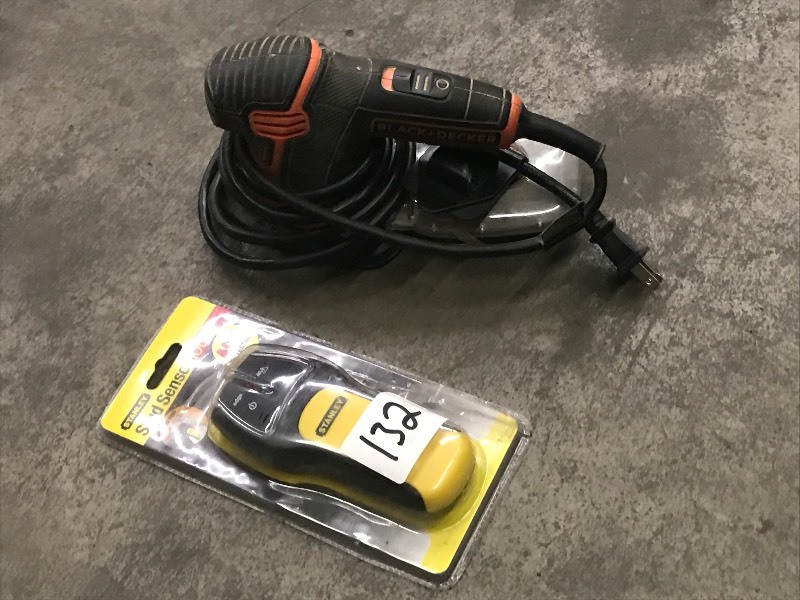 lot 132 image: (1) Stanley Stud Finder & (1) Black...