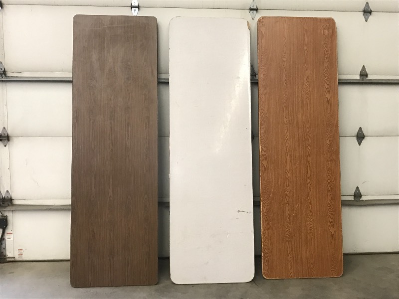 lot 139 image: Lot Of (3) 8ft Steel-Framed Folding...