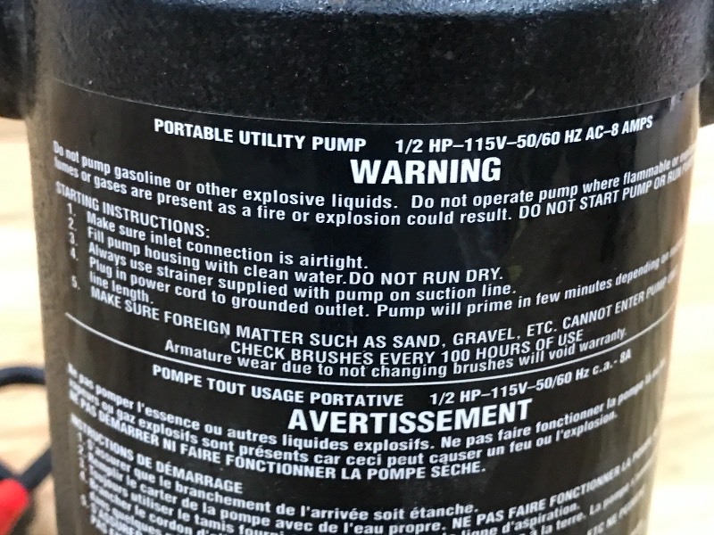 lot 9 image: 115Volt Cast Iron Utility Pump ...