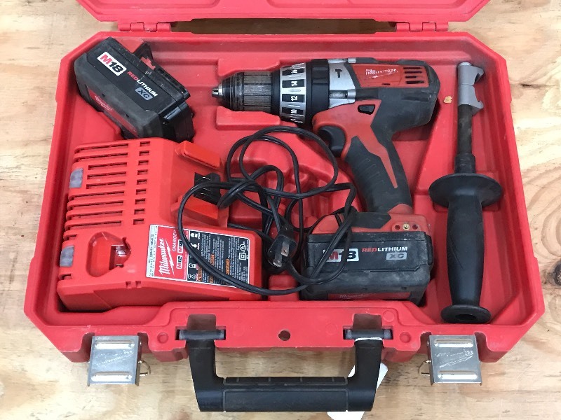 lot 55 image: Milwaukee 18Volt 12 Hammer Drill ...