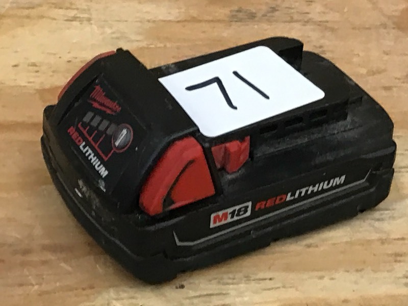 lot 71 image: Milwaukee M18 Red Lithium Battery ...